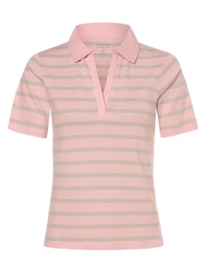 brookshire Damska koszulka polo Kobiety Bawełna różowy|beżowy w paski,