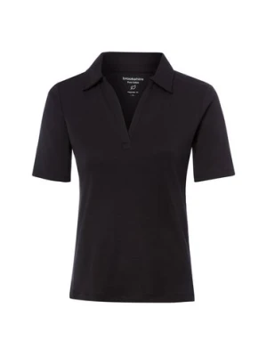 brookshire Damska koszulka polo Kobiety Dżersej czarny jednolity,