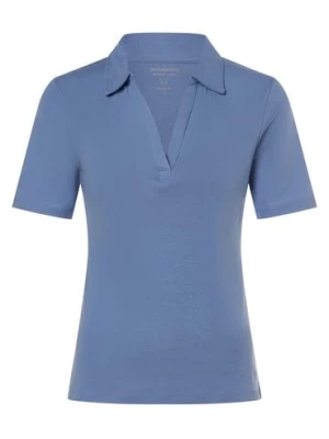 brookshire Damska koszulka polo Kobiety Dżersej niebieski jednolity,