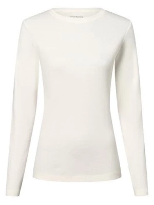 brookshire Damska koszulka z długim rękawem Kobiety Bawełna biały jednolity,