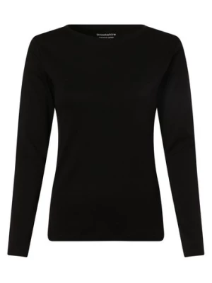 brookshire Damska koszulka z długim rękawem Kobiety Bawełna czarny jednolity,