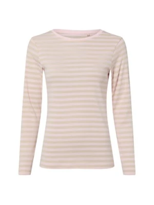 brookshire Damska koszulka z długim rękawem Kobiety Bawełna różowy|beżowy w paski,