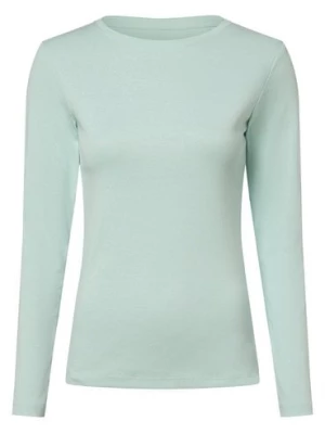 brookshire Damska koszulka z długim rękawem Kobiety Bawełna zielony jednolity,
