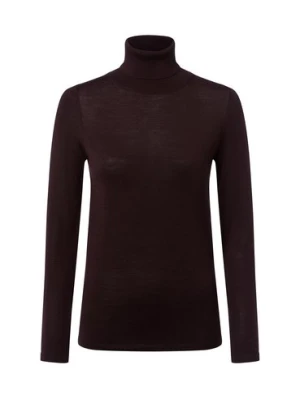 brookshire Damski sweter z golfem wykonany z wełny merynosów Kobiety drobna dzianina czarny jednolity,