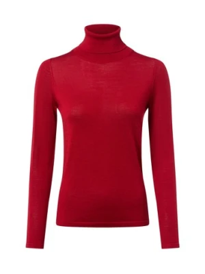 brookshire Damski sweter z golfem wykonany z wełny merynosów Kobiety drobna dzianina czerwony jednolity,