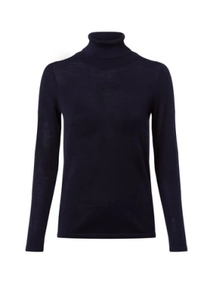 brookshire Damski sweter z golfem wykonany z wełny merynosów Kobiety drobna dzianina niebieski jednolity,
