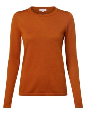 brookshire Damski sweter z wełny merino Kobiety drobna dzianina pomarańczowy jednolity,