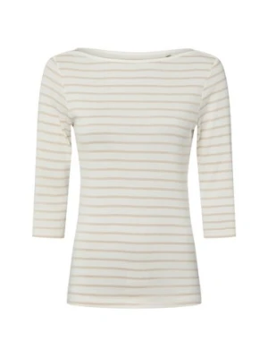 brookshire Koszulka damska Kobiety Bawełna beżowy|biały w paski,