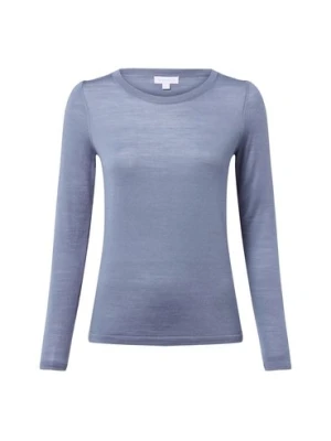 brookshire Sweter z dzianiny merino Kobiety Wełna niebieski jednolity,