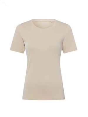 brookshire T-shirt damski Kobiety Bawełna beżowy jednolity,