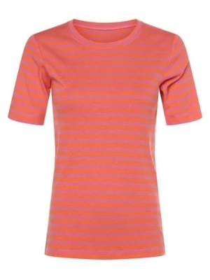 brookshire T-shirt damski Kobiety Bawełna wyrazisty róż|pomarańczowy w paski,