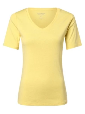 brookshire T-shirt damski Kobiety Bawełna żółty jednolity,