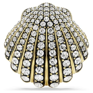 Broszka Idyllia, Muszla, Biała, Powłoka w odcieniu złota Swarovski