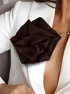 Broszka przypinana róża materiałowa - czekoladowa  magmac 