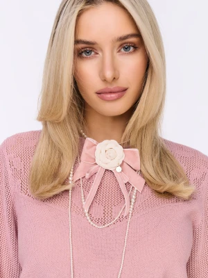 Broszka w kształcie kokardki z kwiatem i zawieszką TARANKO