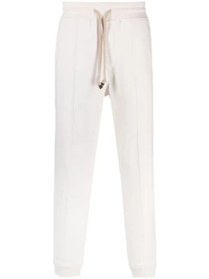 Brunello Cucinelli, Białe spodnie z wiązaniem White, male,