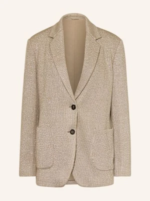 Brunello Cucinelli Blezer Z Błyszczącą Przędzą braun