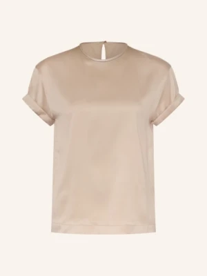 Brunello Cucinelli Bluzka Z Jedwabiu Z Ozdobnymi Kamykami beige