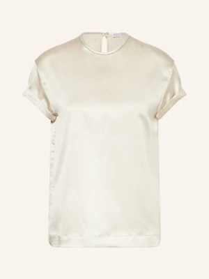 Brunello Cucinelli Bluzka Z Jedwabiu Z Ozdobnymi Kamykami braun