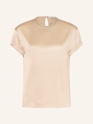 Brunello Cucinelli Bluzka Z Jedwabiu Z Ozdobnymi Kamykami braun