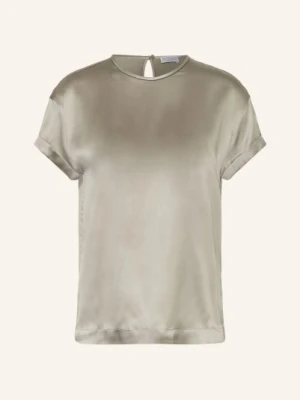 Brunello Cucinelli Bluzka Z Jedwabiu Z Ozdobnymi Kamykami gruen