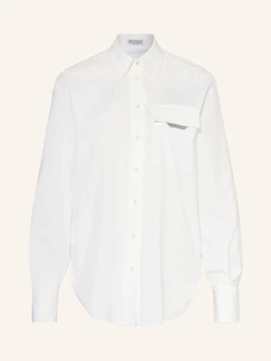 Brunello Cucinelli Bluzka Z Ozdobnymi Kamykami weiss