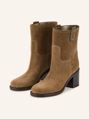 Brunello Cucinelli Botki Z Ozdobnymi Kamykami braun