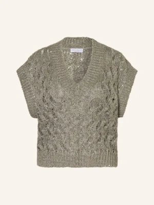 Brunello Cucinelli Dzianinowa Bluzka Z Cekinami gruen