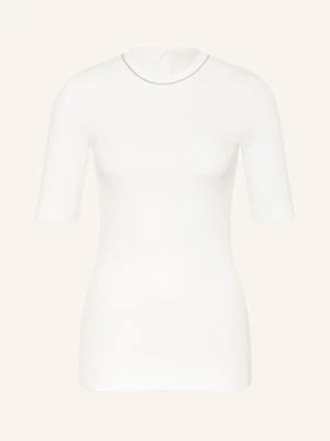 Brunello Cucinelli Dzianinowa Bluzka Z Koralikami weiss