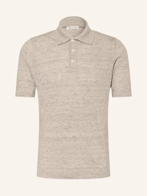 Brunello Cucinelli Dzianinowa Koszulka Polo Regular Fit beige
