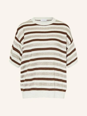 Brunello Cucinelli Dzianinowa Koszulka Z Błyszczącą Przędzą braun