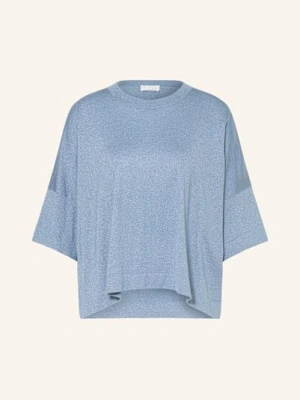 Brunello Cucinelli Dzianinowa Koszulka Z Kaszmirem I Błyszczącą Przędzą weiss