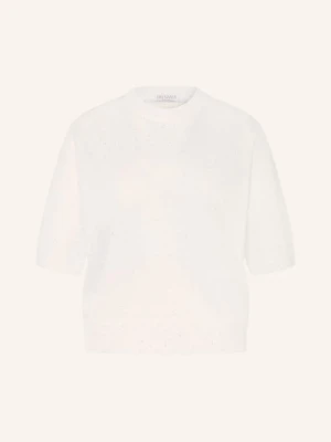 Brunello Cucinelli Dzianinowa Koszulka Z Lnu Z Cekinami weiss