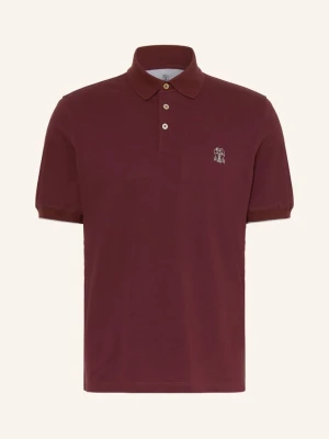 Brunello Cucinelli Koszulka Polo Z Piki rot CIEMNOCZERWONY