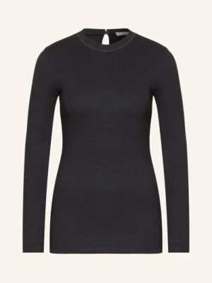 Brunello Cucinelli Koszulka Z Długim Rękawem Z Ozdobnymi Perełkami grau