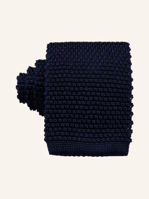 Brunello Cucinelli Krawat Z Dzianiny blau GRANATOWY