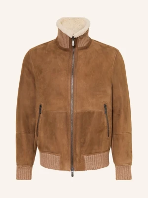 Brunello Cucinelli Kurtka Skórzana beige