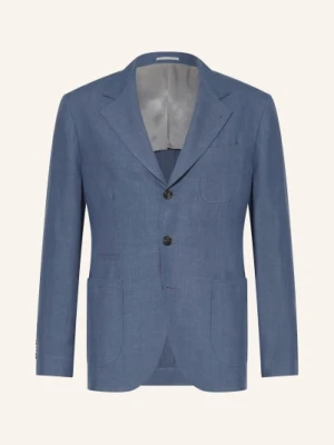 Brunello Cucinelli Lniana Marynarka Extra Slim Fit blau