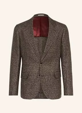 Brunello Cucinelli Marynarka Flanelowa Extra Slim Fit Z Dodatkiem Jedwabiu braun