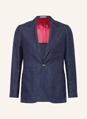 Brunello Cucinelli Marynarka Z Lnu Extra Slim Fit blau