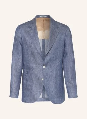 Brunello Cucinelli Marynarka Z Lnu Slim Fit blau