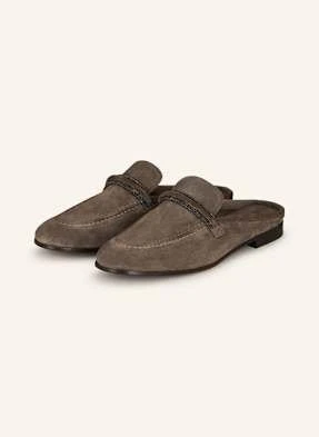 Brunello Cucinelli Mules Z Ozdobnymi Kamykami braun