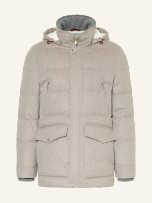 Brunello Cucinelli Parka Puchowa grau JASNOCZARY