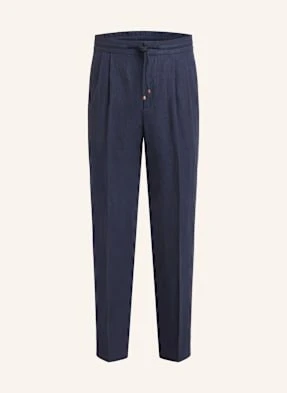 Brunello Cucinelli Spodnie Garniturowe Leisure Fit Z Lnu blau