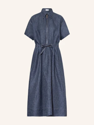 Brunello Cucinelli Sukienka Koszulowa Z Lnu blau