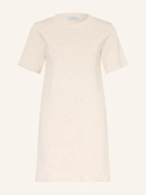 Brunello Cucinelli Sukienka Z Dzianiny Z Cekinami beige