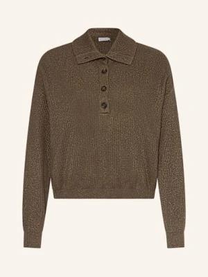 Brunello Cucinelli Sweter Collo Alto Z Błyszczącą Przędzą braun