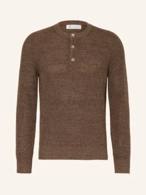 Brunello Cucinelli Sweter Lniany braun