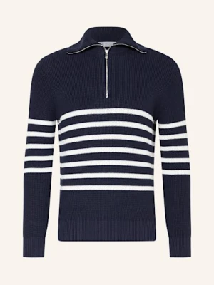 Brunello Cucinelli Sweter Typu Troyer blau