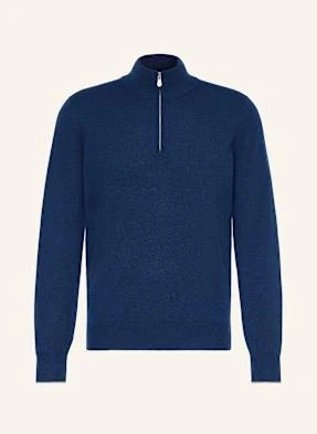 Brunello Cucinelli Sweter Typu Troyer Z Kaszmiru blau
